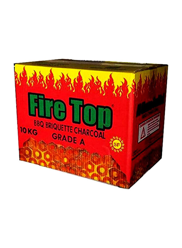 

Generic Fire Top BBQ Hexa Shape Charcoal Sticks with Hole, 10 KG, Black