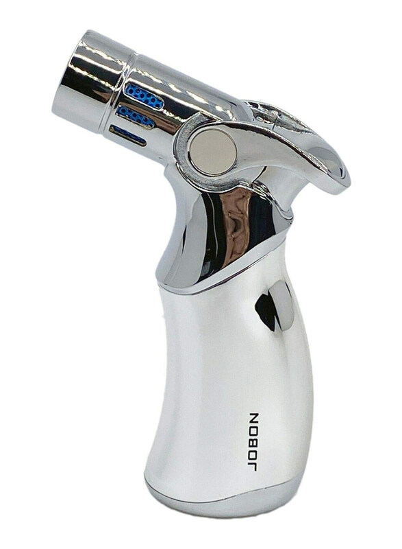 

Go2Camps One Size Jobon Windproof Butane Refillable Gas Torch Lighter with Adjustable 4-Jet Flame, Silver