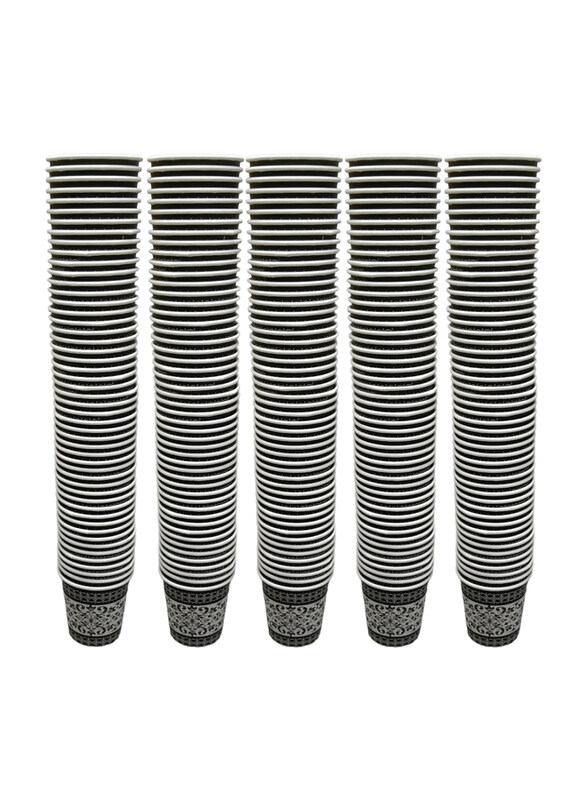 

Alsaqer 75ml 250-Piece Set Disposable Paper Kahwa Cups, Black