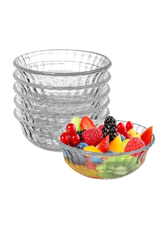

Alsaqer 4 Piece Round Glass Salad Jelly Bowls, Clear