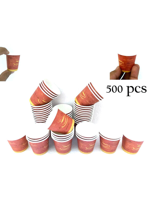 

Generic 75ml 500-Piece Set Disposable Paper Kahwa Cups, Multicolour