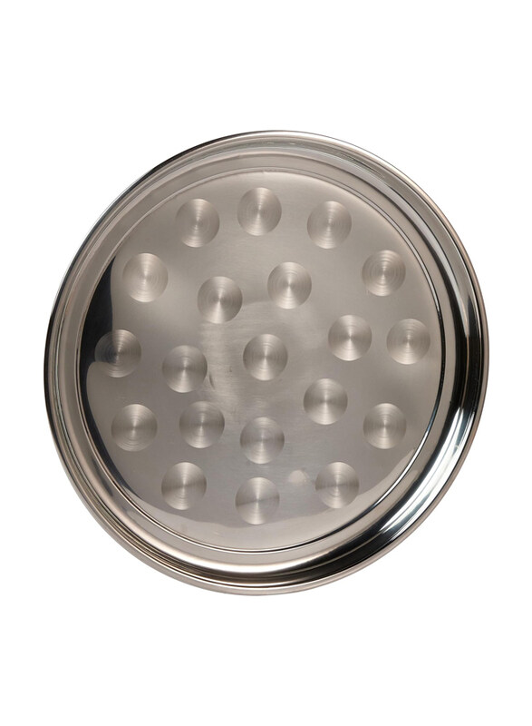 

Alsaqer 45cm Saqoware Steel Round Tray, Silver
