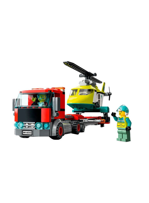 Lego City Rescue Helicopter Transport Building Set, 215 Pieces, Ages 5+, 60343, Multicolour