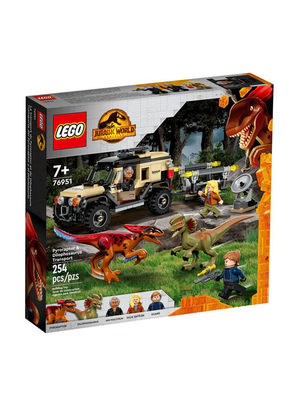 Lego 76951 Jurassic World Pyroraptor & Dilophosaurus Transport Building Set, 254 Pieces, Ages 7+