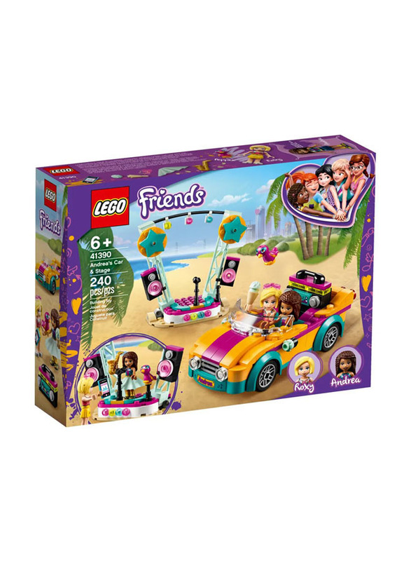 Lego Friends Andrea's Car & Stage Building Set, 240 Pieces, Ages 6+, 41390, Multicolour