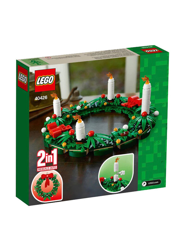 Lego 40426 2-in-1 Christmas Wreath Building Set, 510 Pieces, Ages 9+