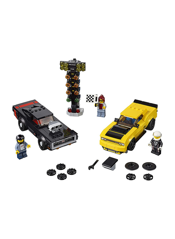 Lego 75893 Speed Champions 2018 Dodge Challenger SRT Demon & 1970 Charger R/T Model Building Set, 478 Pieces, Ages 7+