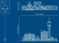 Lego Architecture Las Vegas Building Set, 501 Pieces, Ages 12+, 21047, Multicolour