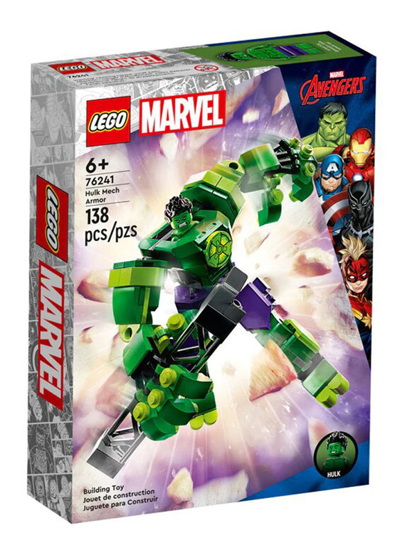 Lego 76241 Marvel Hulk Mech Armor Building Set, 138 Pieces, Ages 6+