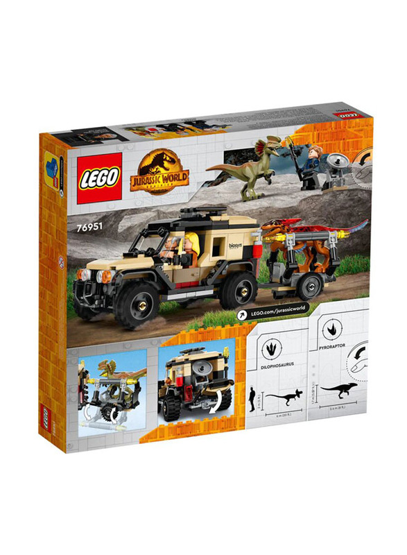 Lego 76951 Jurassic World Pyroraptor & Dilophosaurus Transport Building Set, 254 Pieces, Ages 7+