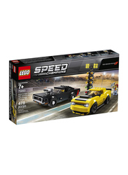 Lego 75893 Speed Champions 2018 Dodge Challenger SRT Demon & 1970 Charger R/T Model Building Set, 478 Pieces, Ages 7+