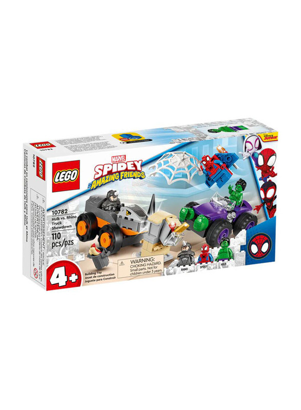 Lego 10782 Spider-Man Hulk vs. Rhino Truck Showdown Building Set, 110 Pieces, Ages 4+