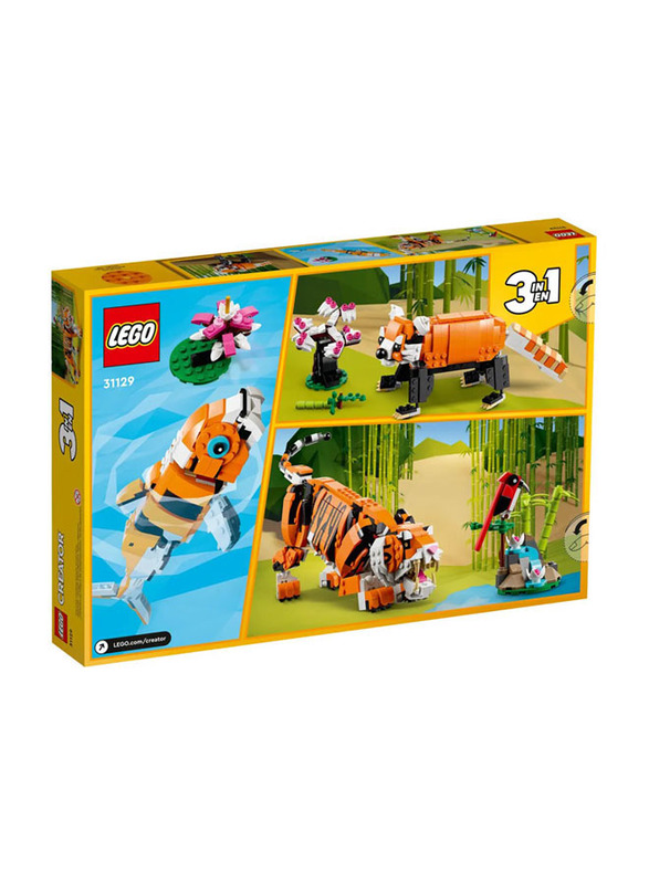 Lego Creator 3-in-1 Majestic Tiger Building Set, 755 Pieces, Ages 9+, 31129, Multicolour