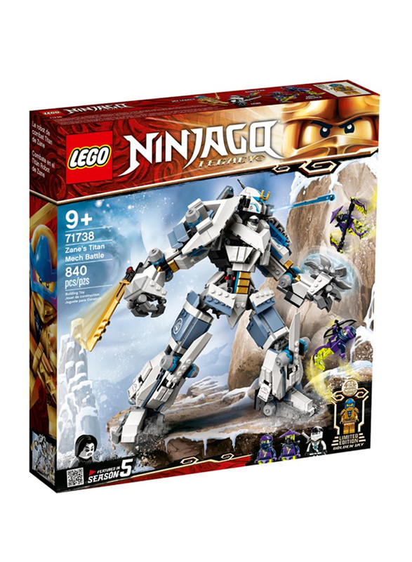 Lego 71738 Ninjago Zane's Titan Mech Battle Building Set, 840 Pieces, Ages 9+