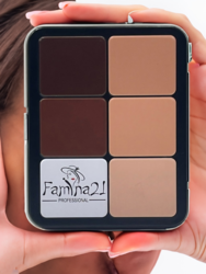 FAMINA21 12-Color Contour-Blusher Powder Palette  Versatile Makeup Face Powder Palette for All Skin Types