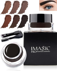 IMAGIC 6 Color Eyebrow Gel Kit with 2 in 1 Brush  Waterproof Long Lasting Brow Gel for Perfectly Defined Brows (Medium Brown)