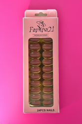 Fake Nails, Famina21 Premium Nails, 24 Pcs With Glue Sticker (21)
