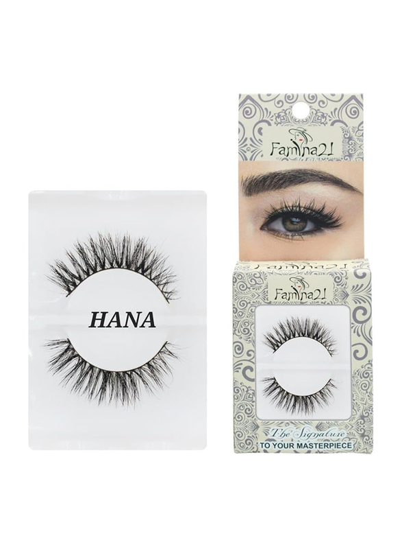 Famina21 Signature 100% Horse Hair Eyelashes, Hana, Black