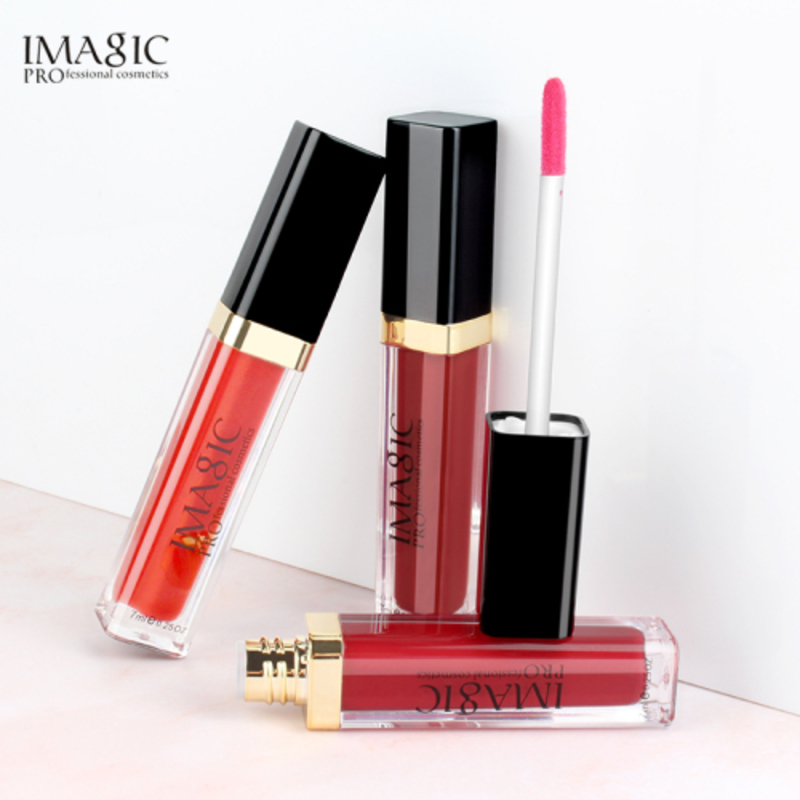 IMAGIC Velvet Lipgloss  12 Vibrant Colors  Long-Lasting, Highly Pigmented Formula  Soft Applicator for Easy Application (C11 DEMON 7ML)