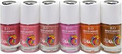 Pro Color Nail Polish Glossy Long wear Multi color 12ml Gel, Big brush, 6 pcs Nail Lacquer G09, 12ML