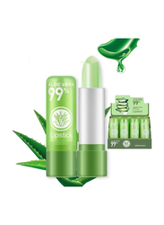 Aloe Vera Long Lasting Nutritious Moisturizer Color Changing Gloss Lip Balm, 12 Pieces, Green
