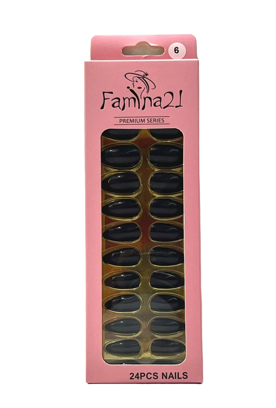 Fake Nails, Famina21 Premium Nails, 24 Pcs With Glue Sticker (06)