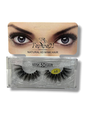 Famina21 Natural 6D/5D Mink Hair Eyelashes, (A), (A8), Black