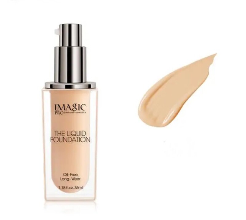 IMAGIC Oil Free Liquid Foundation  Full Coverage Matte Finish  Long Lasting Lightweight Formula for All Skin Types (1353)