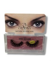 Famina21 Natural 6D/5D Mink Hair Eyelashes, (B), (B10), Black