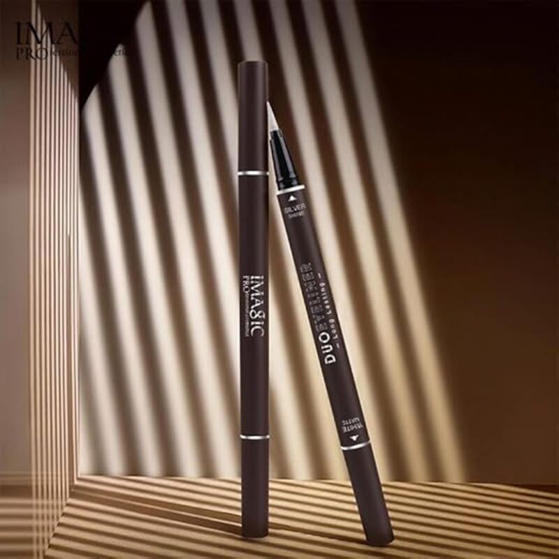 IMAGIC Long Lasting Double Ended Duo Eyeliner  Dual Tip for Precision & Versatility  Smudge Proof Waterproof Eye Makeup (GOLDEN SHINE & BLACK MATTE)