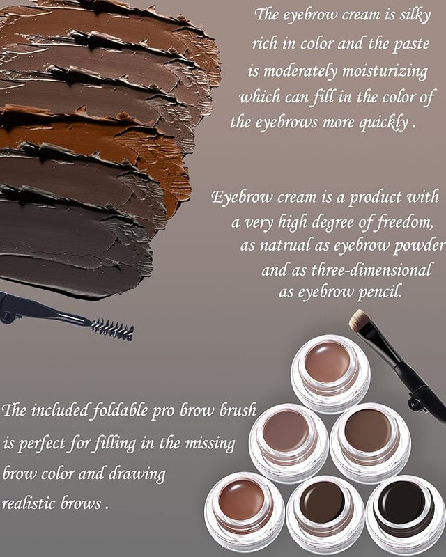 IMAGIC 6 Color Eyebrow Gel Kit with 2 in 1 Brush  Waterproof Long Lasting Brow Gel for Perfectly Defined Brows (Chocolate)