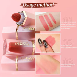 Mousse Liquid Blush For Cheeks Cream Face Blusher Stick with Sponge Palette Bronzer Highlighter Shape Contour Moisturizing And Breathable Matte Finish Long-wearing Waterproof For Women Makeup (A)