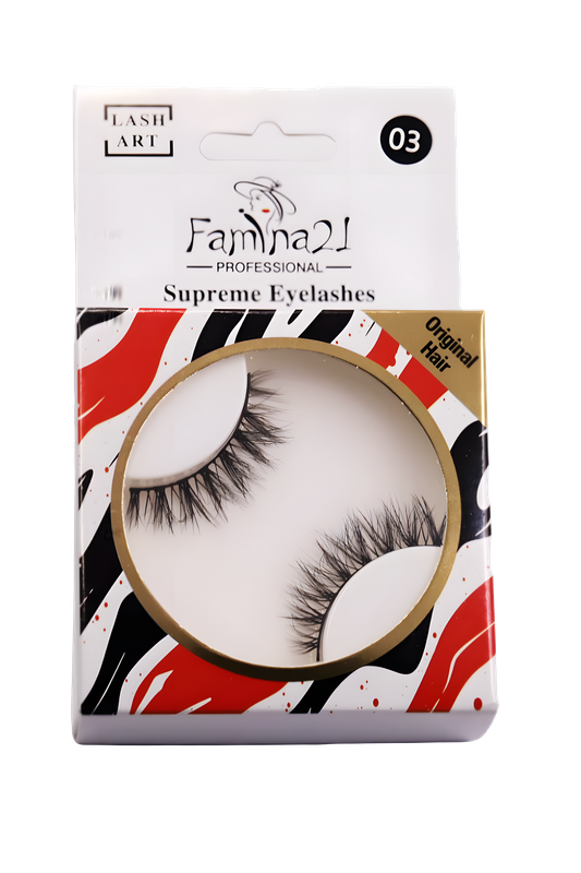 Famina21 Supreme Eyelashes - 20 Models, Natural and Lightweight, Reusable False Eyelashes (FM03)