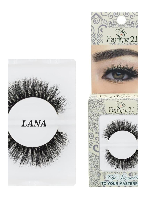 Famina21 Signature 100% Horse Hair Eyelashes, Lana, Black