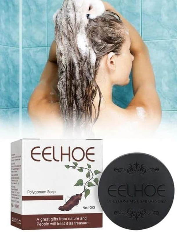 Eelhoe Black and Thick Hair Polygonum Multiflorum Shampoo Soap Bar, 100g