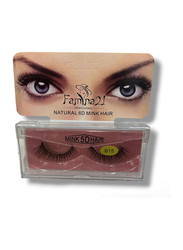 Famina21 Natural 6D/5D Mink Hair Eyelashes, (B), (B15), Black