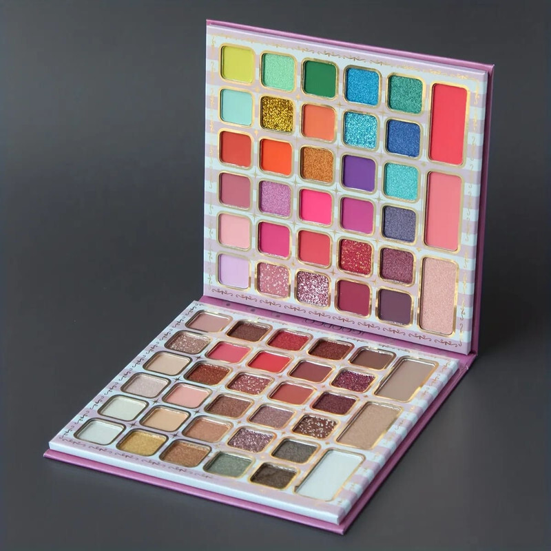 Enchanting 66-Shade Eyeshadow Palette - Matte, Pearly, and Shimmer Finishes , for Daily Glam, Festivals, and Birthdays , Anime Princess-Inspired Packaging