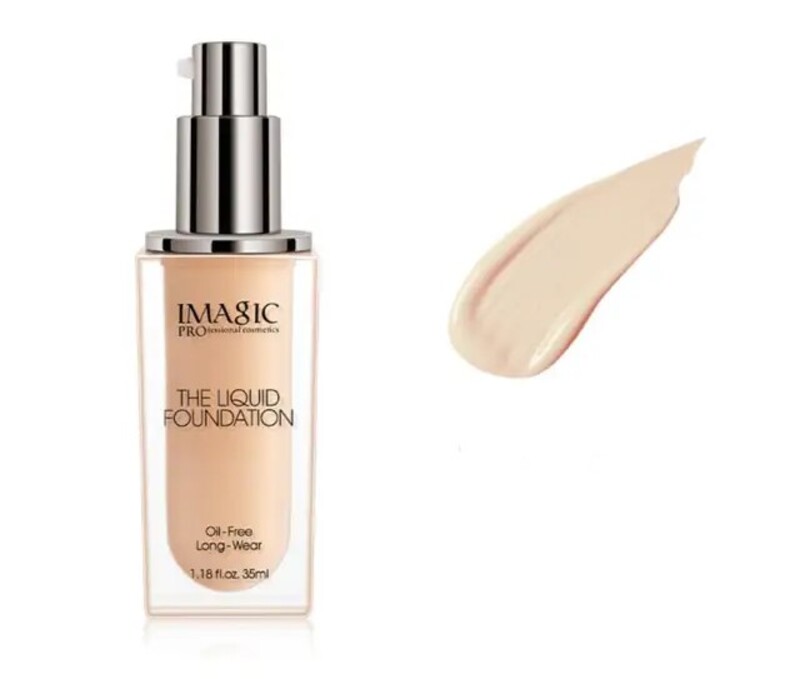 IMAGIC Oil Free Liquid Foundation  Full Coverage Matte Finish  Long Lasting Lightweight Formula for All Skin Types (1351)