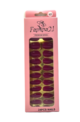 Fake Nails, Famina21 Premium Nails, 24 Pcs With Glue Sticker (17)