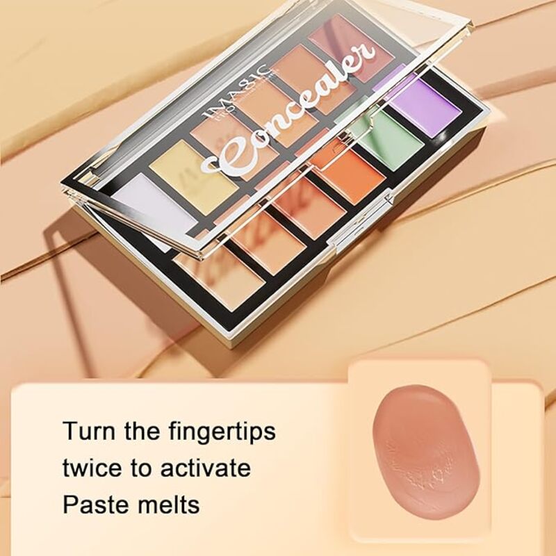 IMAGIC 12 Color Concealer Palette  Professional Creamy Formula for Contouring Highlighting & Correcting  Full Coverage Blendable Shades