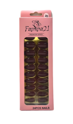 Fake Nails, Famina21 Premium Nails, 24 Pcs With Glue Sticker (20)