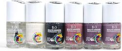 Pro Color Nail Polish Glossy Long wear Multi color 12ml Gel, Big brush, 6 pcs Nail Lacquer G11A, 12ML