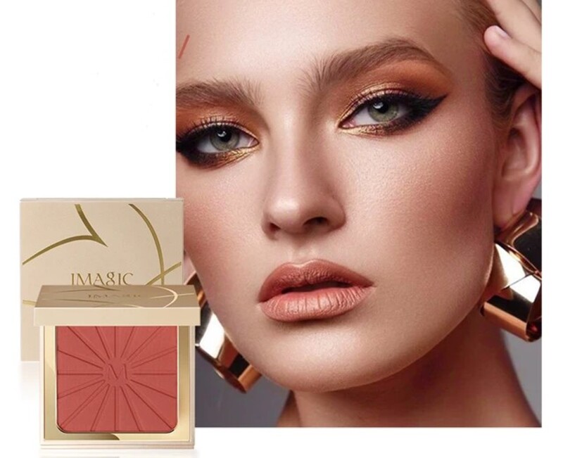 IMAGIC Radiant Highlighter & Blusher Palette  Illuminate & Add a Natural Flush  Buildable Blendable Glow for All Skin Tones(B5 RUST HUE 8.8gm)