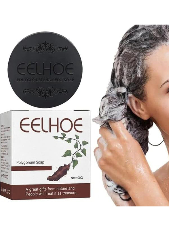 Eelhoe Black and Thick Hair Polygonum Multiflorum Shampoo Soap Bar, 100g