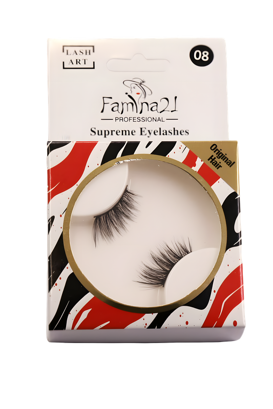 Famina21 Supreme Eyelashes - 20 Models, Natural and Lightweight, Reusable False Eyelashes (FM08)