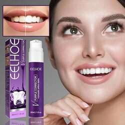 Eelohe Purple Corrector Teeth Whitening Toothpaste - 50ml, Stain Removal & Whitening Gel, Fluoride-Free, Fresh Breath Formula