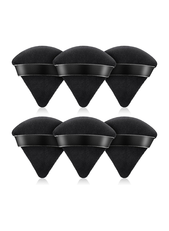 Triangle Makeup Puff, 6 Pieces, Black