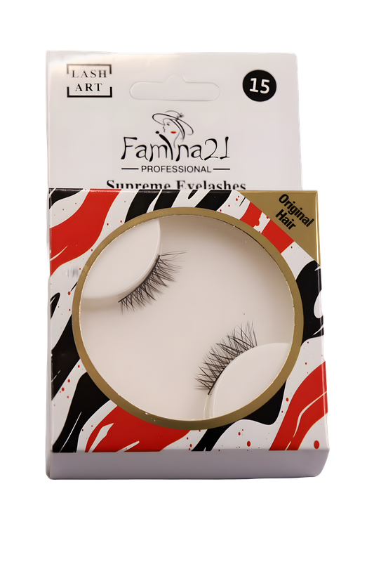 Famina21 Supreme Eyelashes - 20 Models, Natural and Lightweight, Reusable False Eyelashes (FM15)