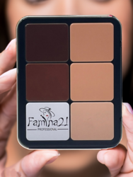 FAMINA21 12-Color Contour-Blusher Powder Palette  Versatile Makeup Face Powder Palette for All Skin Types