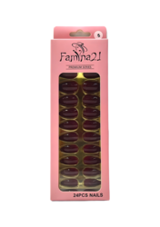 Fake Nails, Famina21 Premium Nails, 24 Pcs With Glue Sticker (05)